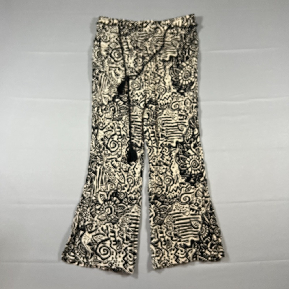 Sabrina Lauren Lounge Pants Women M Multicolor Abstract Print High Rise Wide Leg - Picture 1 of 9